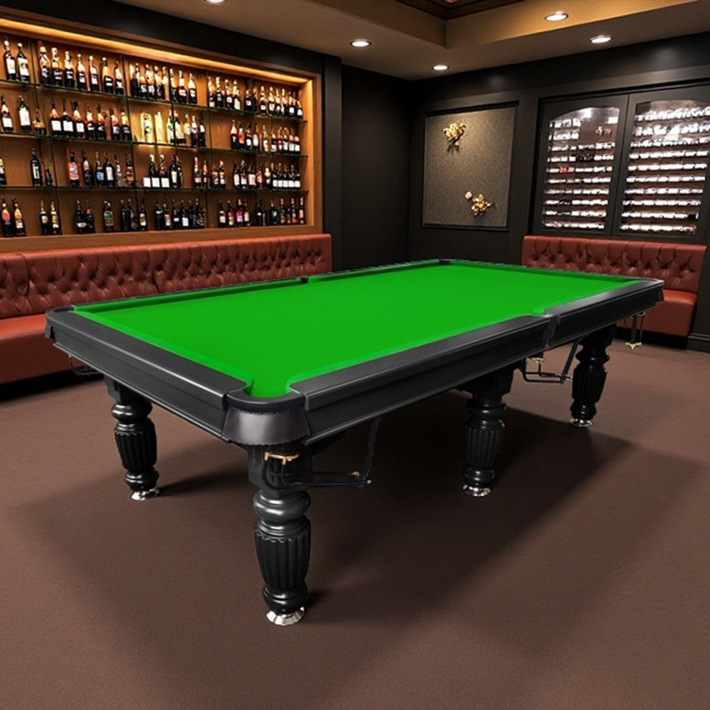 QUESLA 9FT Pool Table 2025 Model - Classic Slate Design Upgraded with Reinforced Legs & Pro Ball Nets - Professional Billiard Table, Solid Timber Black Frame