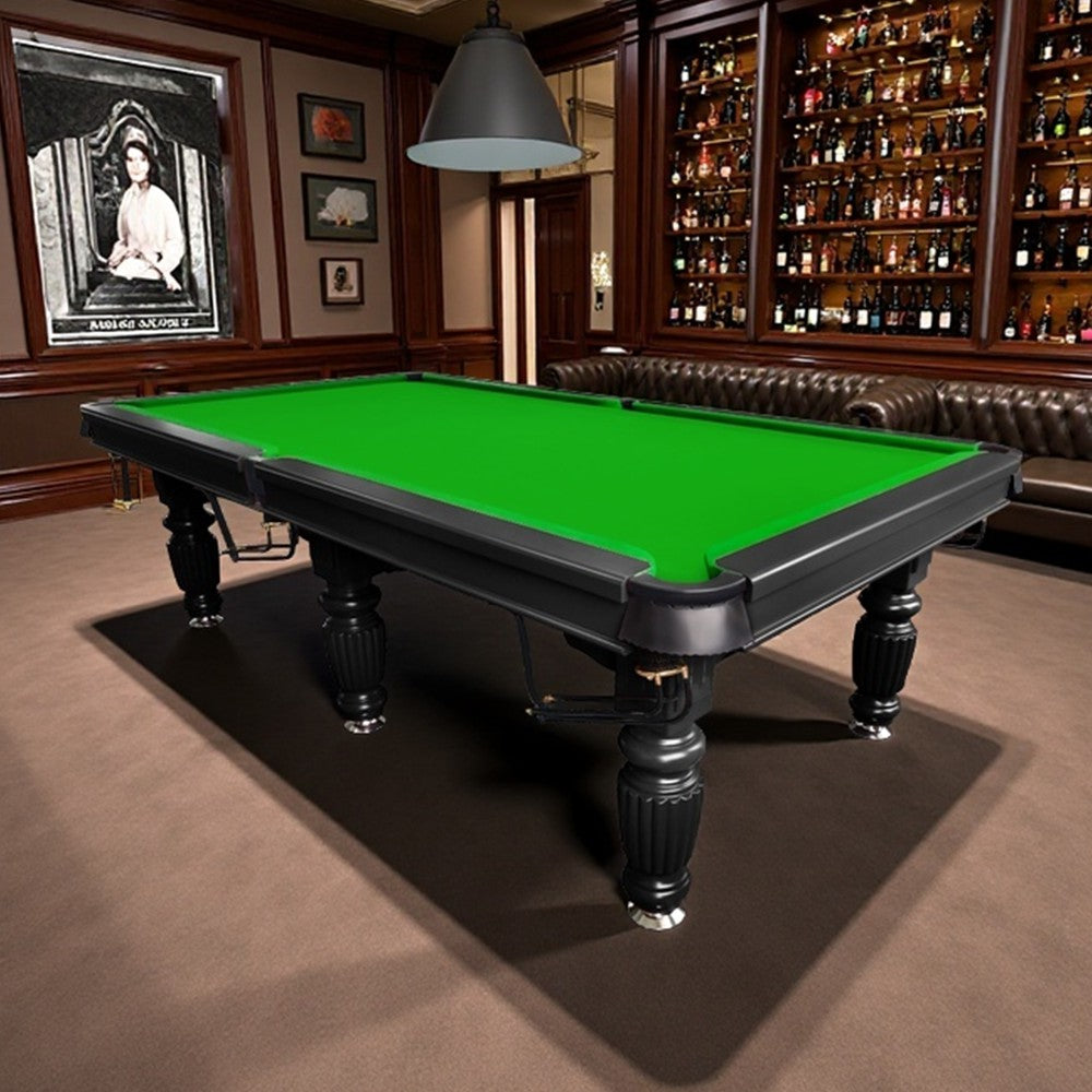 QUESLA 9FT Pool Table 2025 Model - Classic Slate Design Upgraded with Reinforced Legs & Pro Ball Nets - Professional Billiard Table, Solid Timber Black Frame