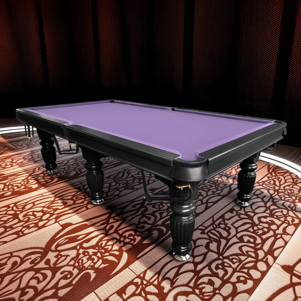 QUESLA 9FT Pool Table 2025 Model - Classic Slate Design Upgraded with Reinforced Legs & Pro Ball Nets - Professional Billiard Table, Solid Timber Black Frame