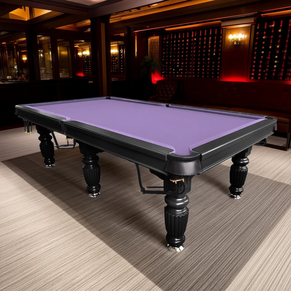QUESLA 9FT Pool Table 2025 Model - Classic Slate Design Upgraded with Reinforced Legs & Pro Ball Nets - Professional Billiard Table, Solid Timber Black Frame