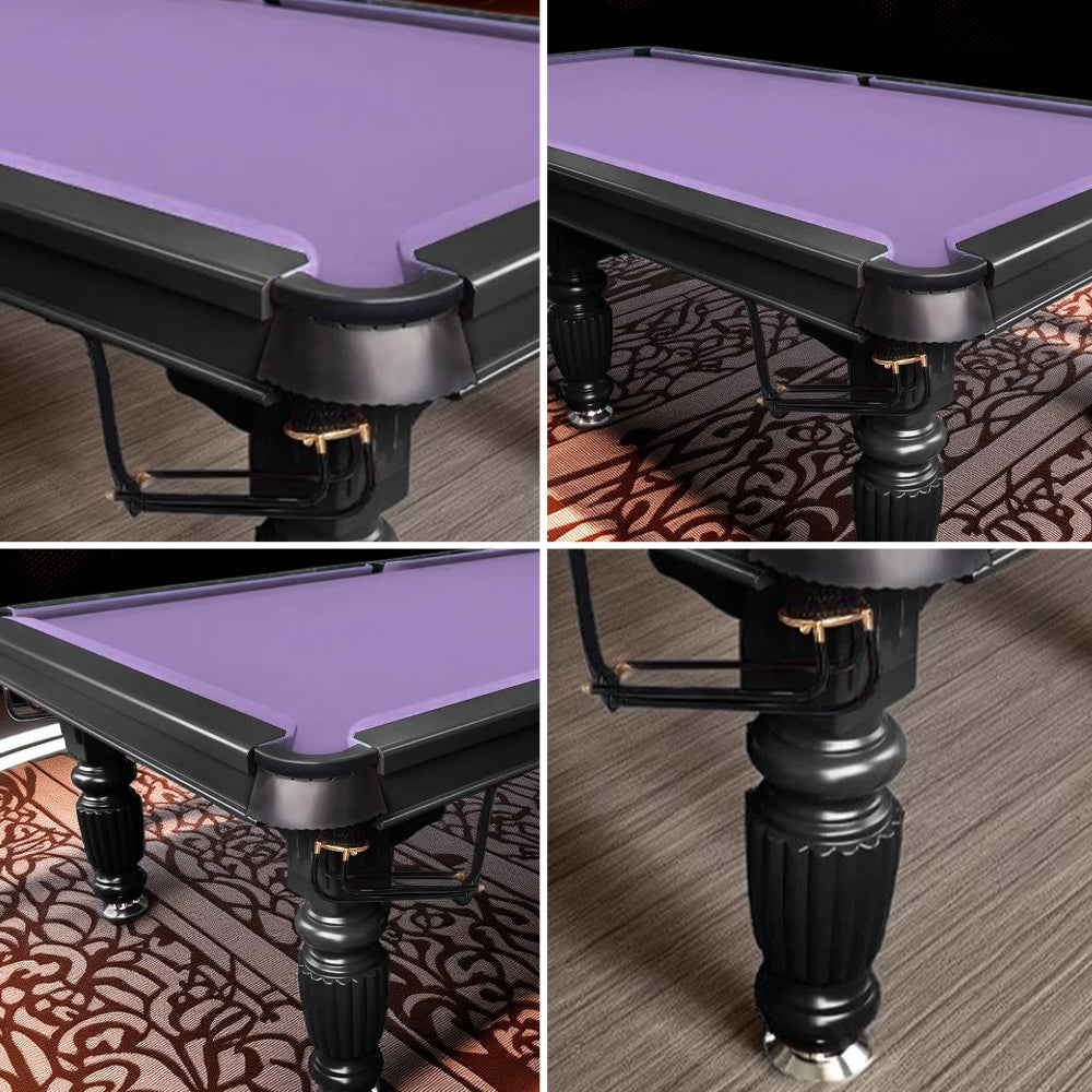 QUESLA 9FT Pool Table 2025 Model - Classic Slate Design Upgraded with Reinforced Legs & Pro Ball Nets - Professional Billiard Table, Solid Timber Black Frame