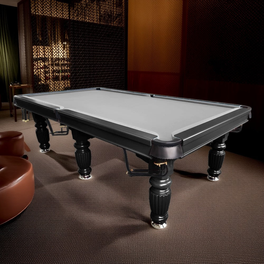 QUESLA 9FT Pool Table 2025 Model - Classic Slate Design Upgraded with Reinforced Legs & Pro Ball Nets - Professional Billiard Table, Solid Timber Black Frame