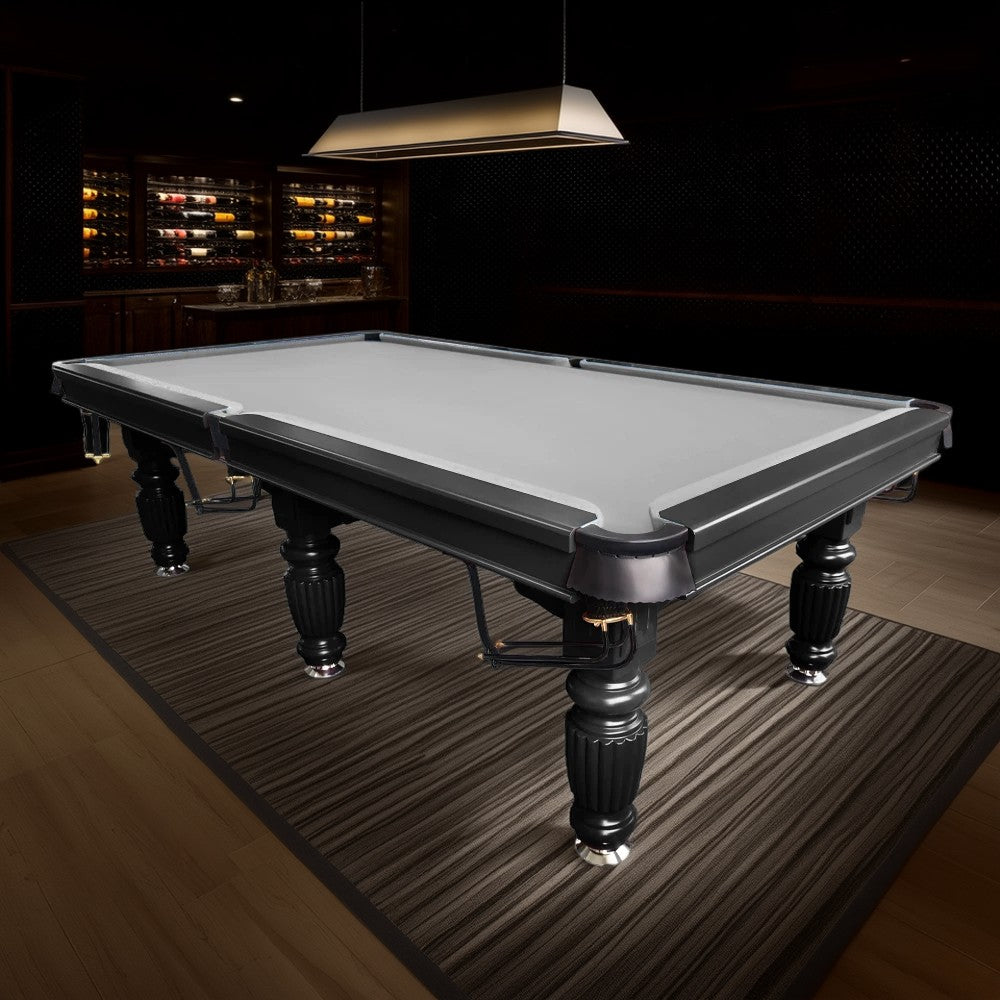 QUESLA 9FT Pool Table 2025 Model - Classic Slate Design Upgraded with Reinforced Legs & Pro Ball Nets - Professional Billiard Table, Solid Timber Black Frame
