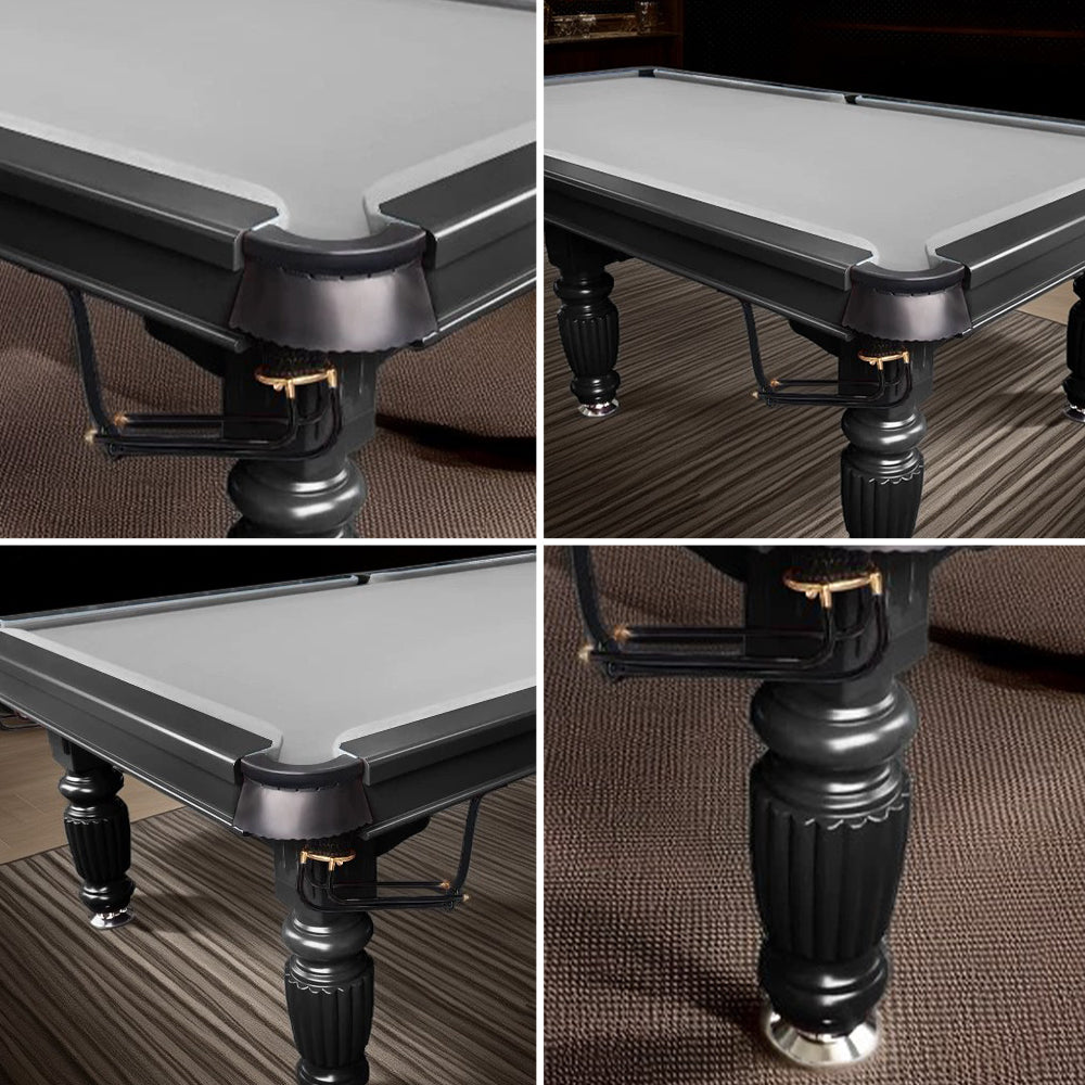 QUESLA 9FT Pool Table 2025 Model - Classic Slate Design Upgraded with Reinforced Legs & Pro Ball Nets - Professional Billiard Table, Solid Timber Black Frame