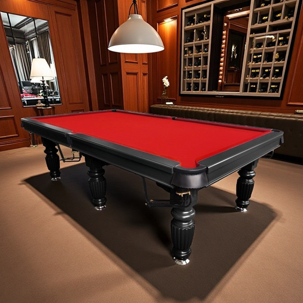 QUESLA 9FT Pool Table 2025 Model - Classic Slate Design Upgraded with Reinforced Legs & Pro Ball Nets - Professional Billiard Table, Solid Timber Black Frame