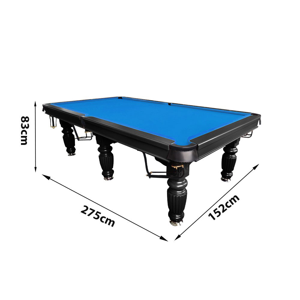 QUESLA 9FT Pool Table 2025 Model - Classic Slate Design Upgraded with Reinforced Legs & Pro Ball Nets - Professional Billiard Table, Solid Timber Black Frame
