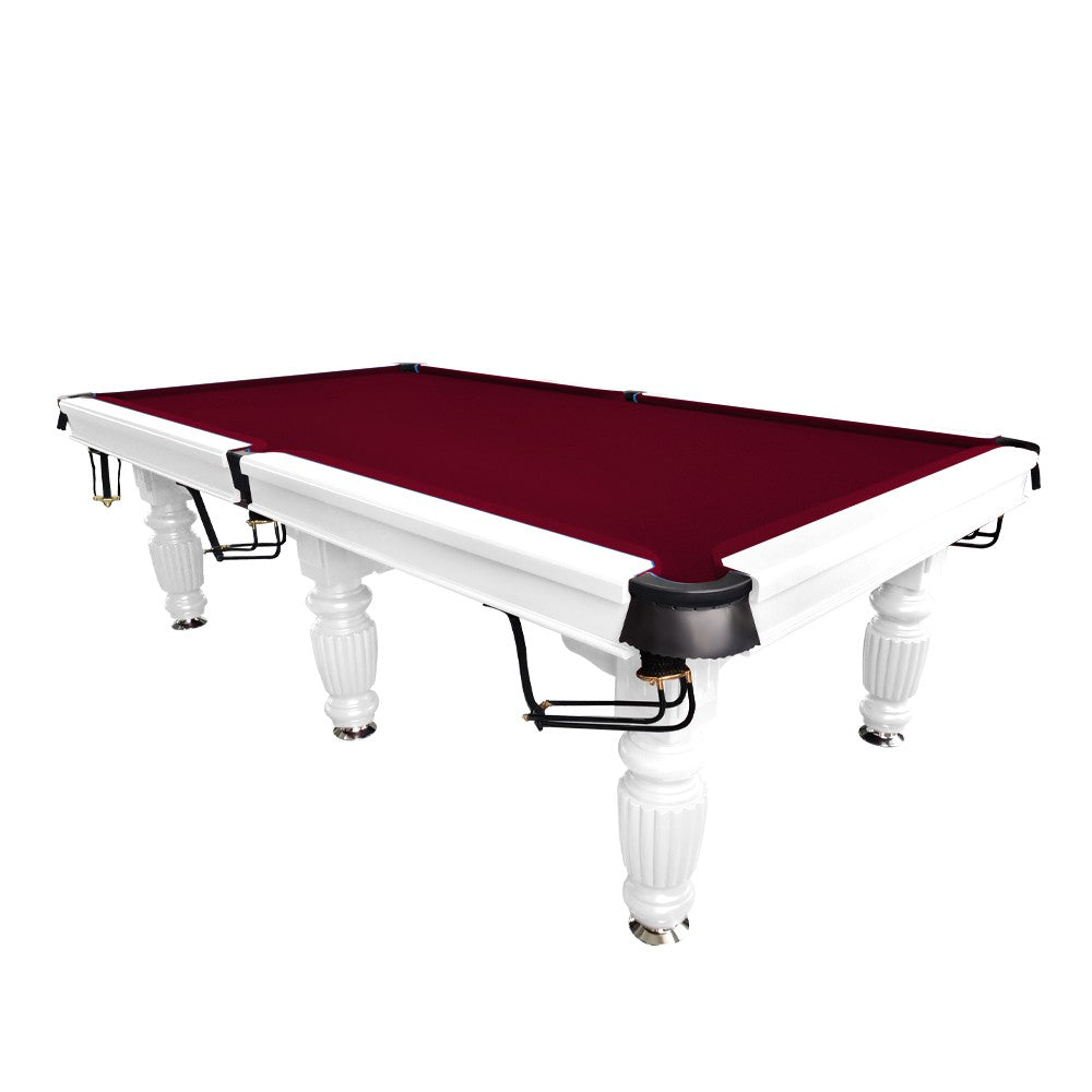 QUESLA 9FT Pool Table 2025 Model - Classic Slate Design Upgraded with Reinforced Legs & Pro Ball Nets - Professional Billiard Table, Solid Timber White Frame