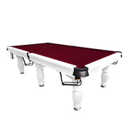 QUESLA 9FT Pool Table 2025 Model - Classic Slate Design Upgraded with Reinforced Legs & Pro Ball Nets - Professional Billiard Table, Solid Timber White Frame