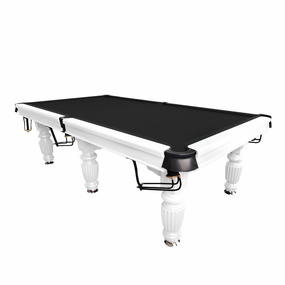 QUESLA 9FT Pool Table 2025 Model - Classic Slate Design Upgraded with Reinforced Legs & Pro Ball Nets - Professional Billiard Table, Solid Timber White Frame