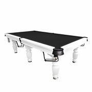 QUESLA 9FT Pool Table 2025 Model - Classic Slate Design Upgraded with Reinforced Legs & Pro Ball Nets - Professional Billiard Table, Solid Timber White Frame