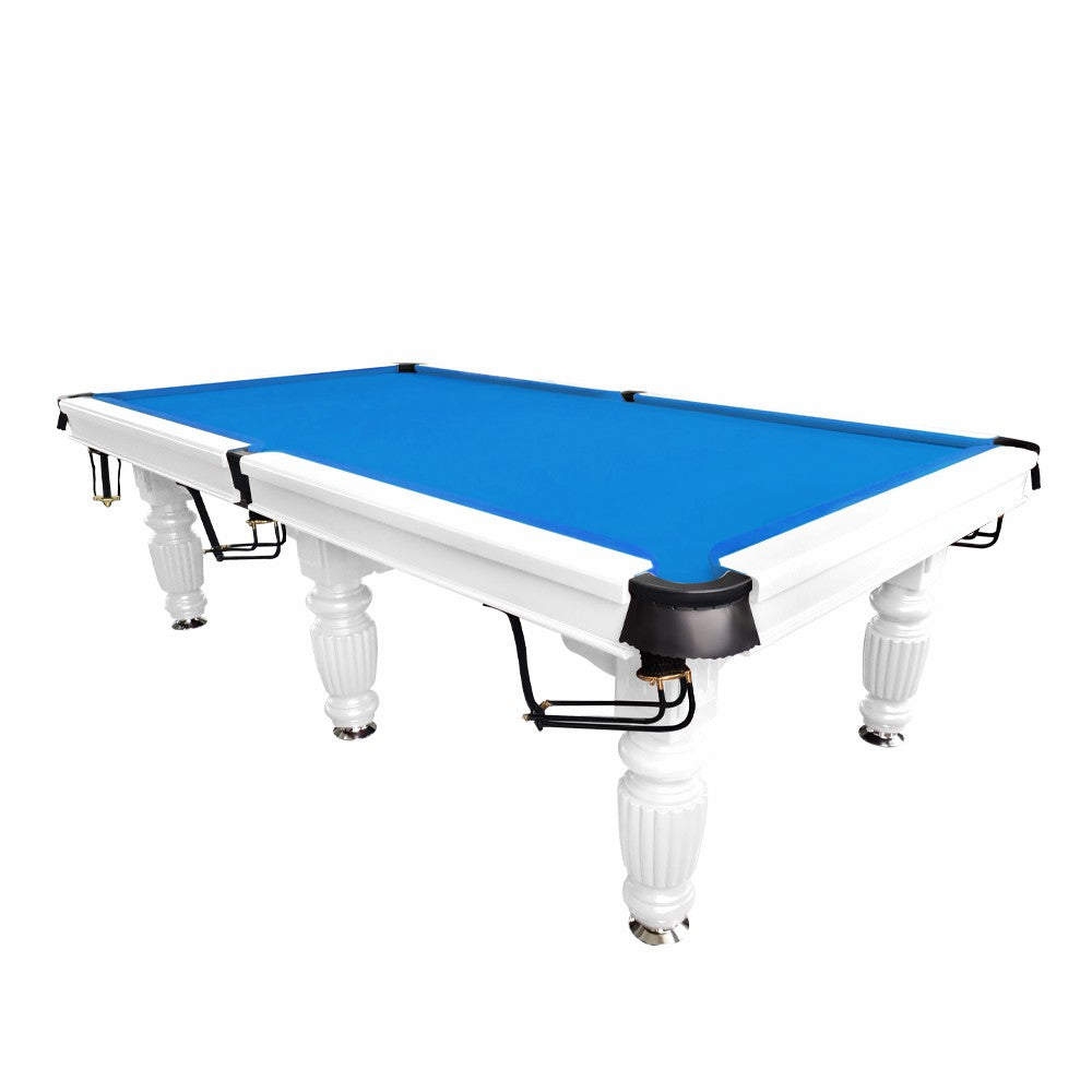 QUESLA 9FT Pool Table 2025 Model - Classic Slate Design Upgraded with Reinforced Legs & Pro Ball Nets - Professional Billiard Table, Solid Timber White Frame