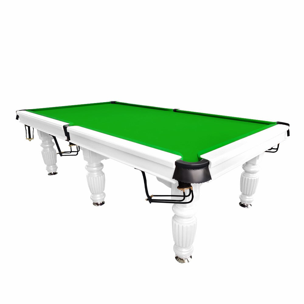 QUESLA 9FT Pool Table 2025 Model - Classic Slate Design Upgraded with Reinforced Legs & Pro Ball Nets - Professional Billiard Table, Solid Timber White Frame