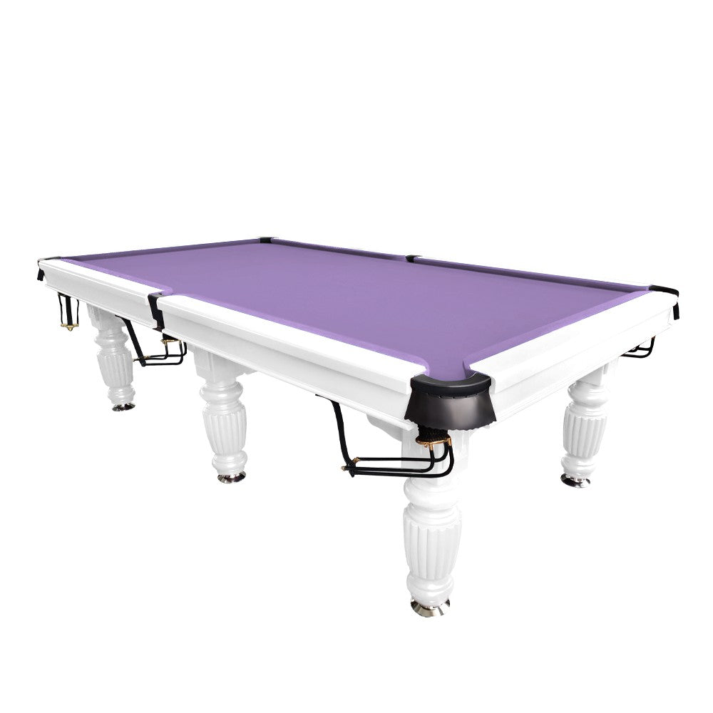QUESLA 9FT Pool Table 2025 Model - Classic Slate Design Upgraded with Reinforced Legs & Pro Ball Nets - Professional Billiard Table, Solid Timber White Frame