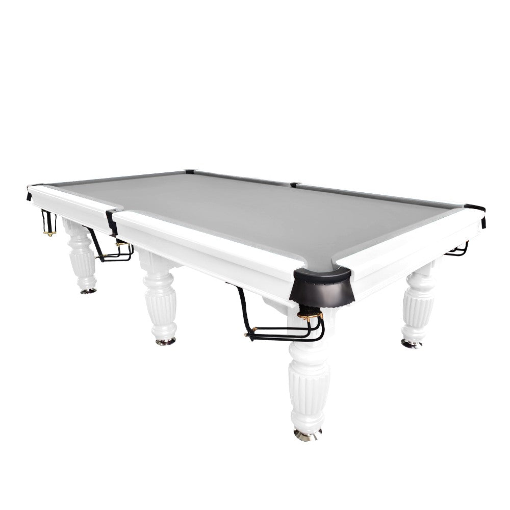 QUESLA 9FT Pool Table 2025 Model - Classic Slate Design Upgraded with Reinforced Legs & Pro Ball Nets - Professional Billiard Table, Solid Timber White Frame