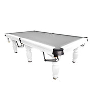 QUESLA 9FT Pool Table 2025 Model - Classic Slate Design Upgraded with Reinforced Legs & Pro Ball Nets - Professional Billiard Table, Solid Timber White Frame