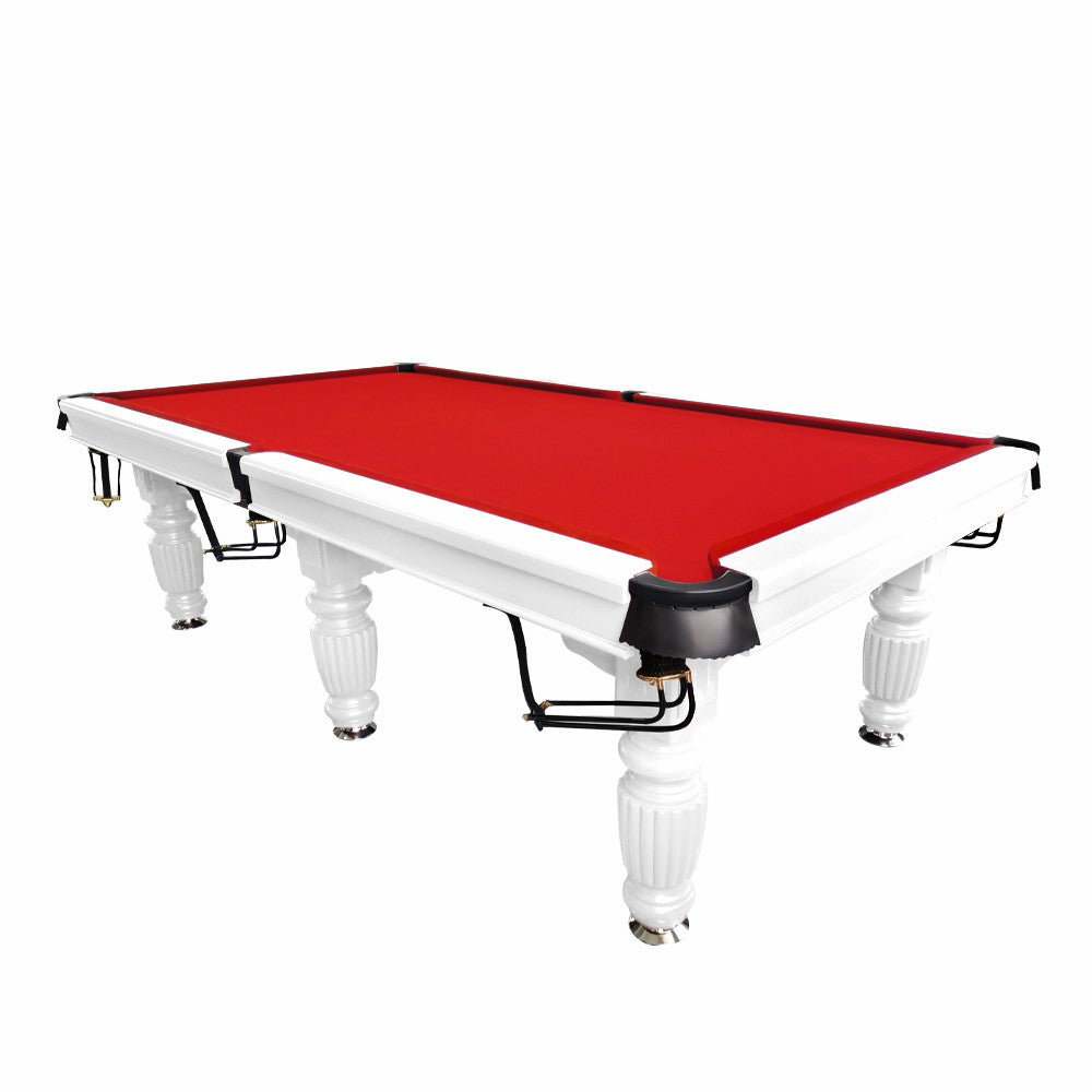 QUESLA 9FT Pool Table 2025 Model - Classic Slate Design Upgraded with Reinforced Legs & Pro Ball Nets - Professional Billiard Table, Solid Timber White Frame