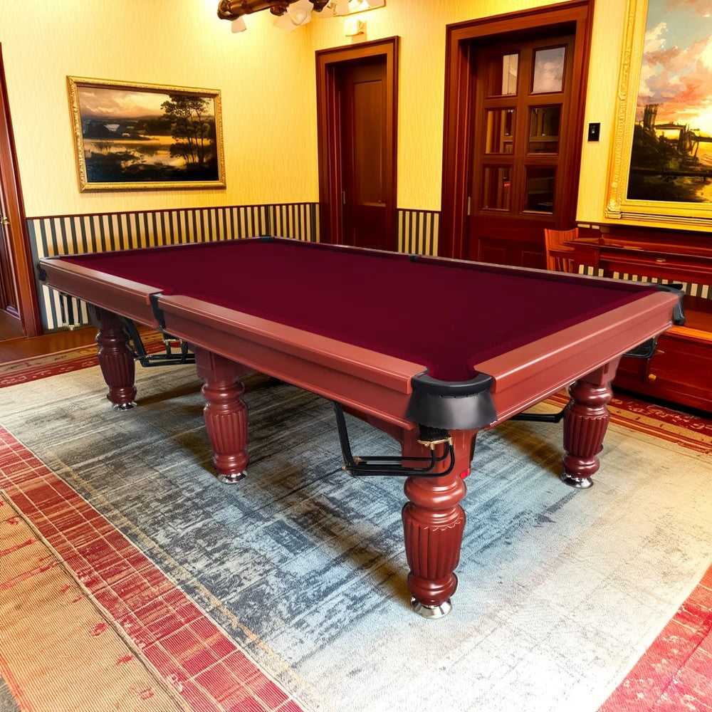 QUESLA 9FT Pool Table 2025 Model - Classic Slate Design Upgraded with Reinforced Legs & Pro Ball Nets - Professional Billiard Table, Solid Timber Walnut Frame