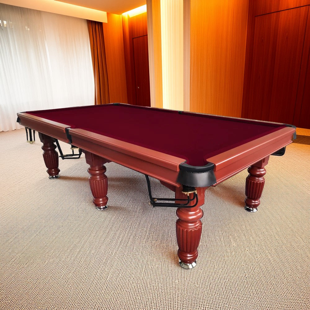 QUESLA 9FT Pool Table 2025 Model - Classic Slate Design Upgraded with Reinforced Legs & Pro Ball Nets - Professional Billiard Table, Solid Timber Walnut Frame