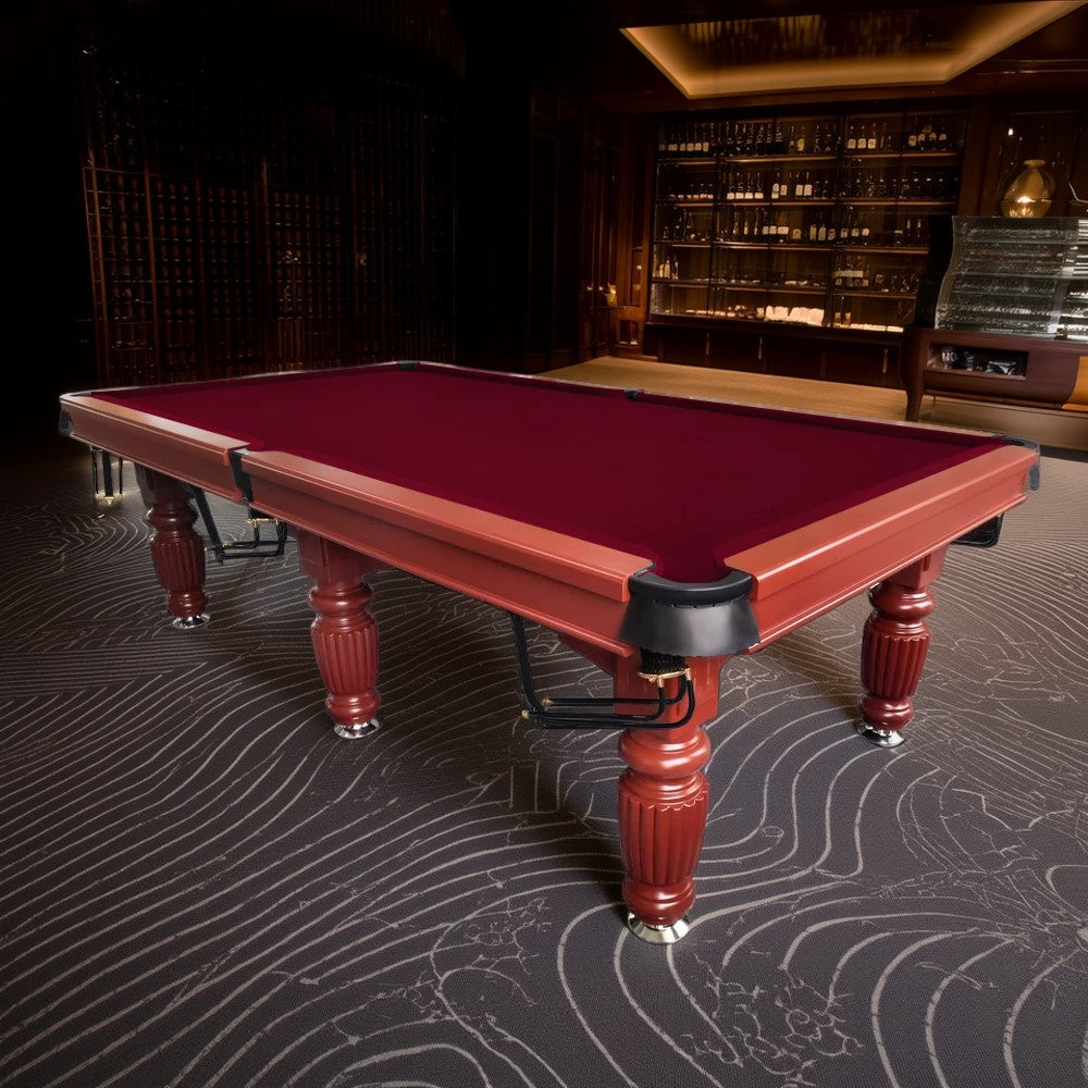 QUESLA 9FT Pool Table 2025 Model - Classic Slate Design Upgraded with Reinforced Legs & Pro Ball Nets - Professional Billiard Table, Solid Timber Walnut Frame