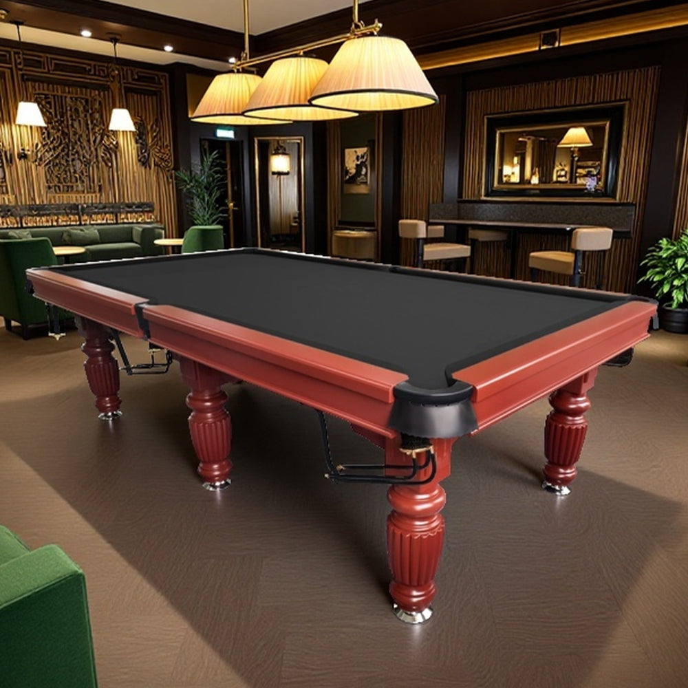 QUESLA 9FT Pool Table 2025 Model - Classic Slate Design Upgraded with Reinforced Legs & Pro Ball Nets - Professional Billiard Table, Solid Timber Walnut Frame