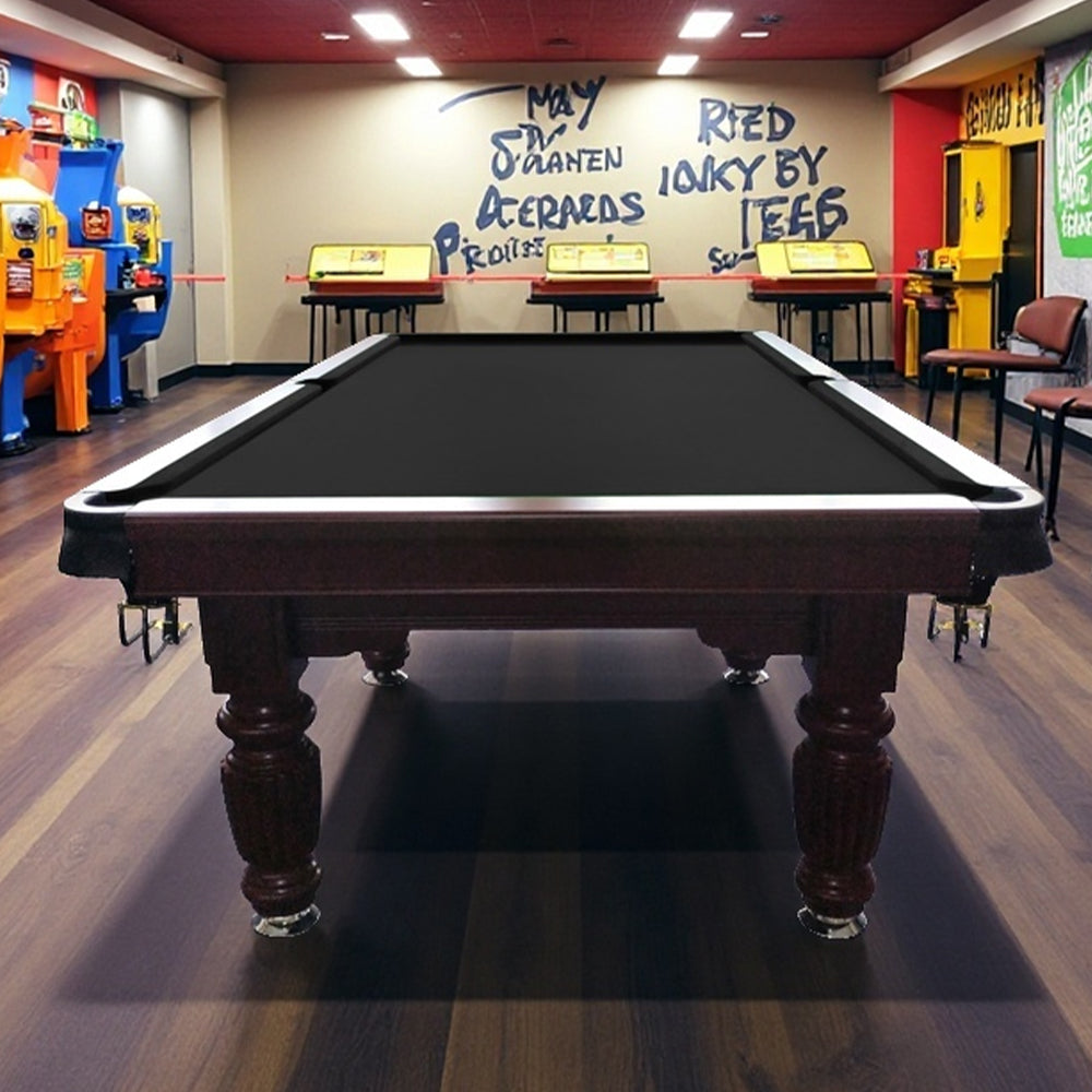 QUESLA 9FT Pool Table 2025 Model - Classic Slate Design Upgraded with Reinforced Legs & Pro Ball Nets - Professional Billiard Table, Solid Timber Walnut Frame