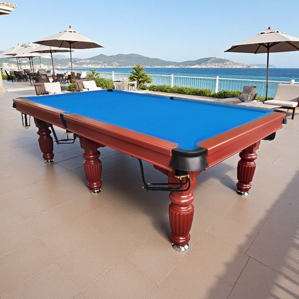 QUESLA 9FT Pool Table 2025 Model - Classic Slate Design Upgraded with Reinforced Legs & Pro Ball Nets - Professional Billiard Table, Solid Timber Walnut Frame