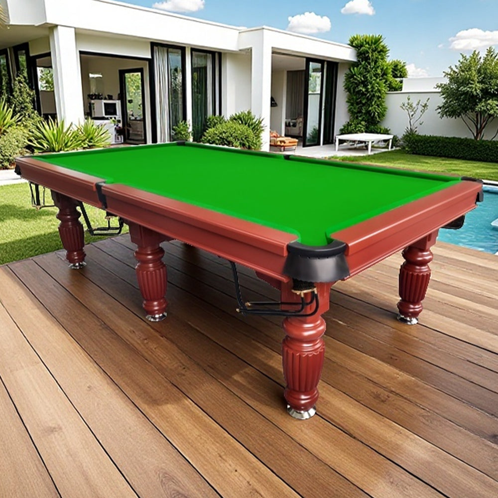 QUESLA 9FT Pool Table 2025 Model - Classic Slate Design Upgraded with Reinforced Legs & Pro Ball Nets - Professional Billiard Table, Solid Timber Walnut Frame