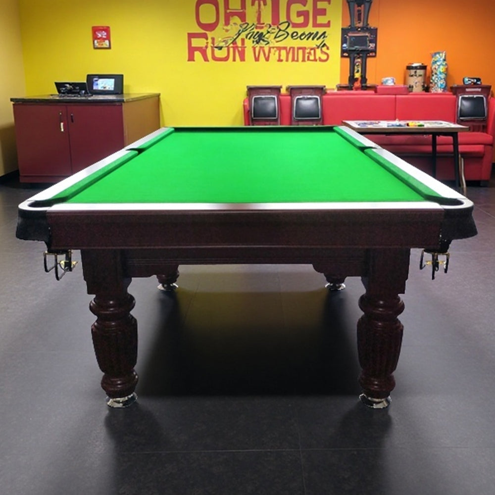 QUESLA 9FT Pool Table 2025 Model - Classic Slate Design Upgraded with Reinforced Legs & Pro Ball Nets - Professional Billiard Table, Solid Timber Walnut Frame