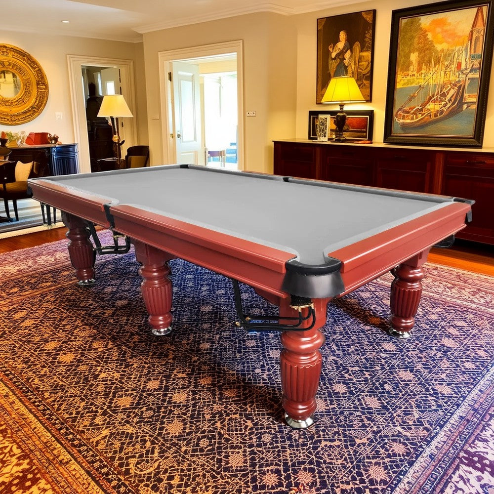 QUESLA 9FT Pool Table 2025 Model - Classic Slate Design Upgraded with Reinforced Legs & Pro Ball Nets - Professional Billiard Table, Solid Timber Walnut Frame
