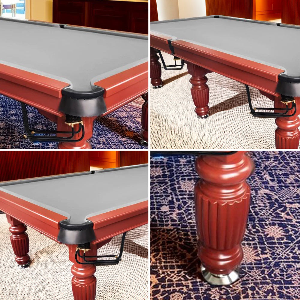 QUESLA 9FT Pool Table 2025 Model - Classic Slate Design Upgraded with Reinforced Legs & Pro Ball Nets - Professional Billiard Table, Solid Timber Walnut Frame