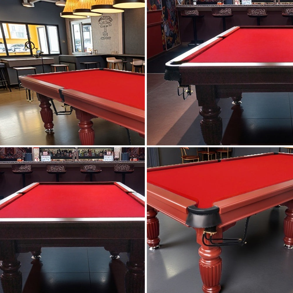 QUESLA 9FT Pool Table 2025 Model - Classic Slate Design Upgraded with Reinforced Legs & Pro Ball Nets - Professional Billiard Table, Solid Timber Walnut Frame