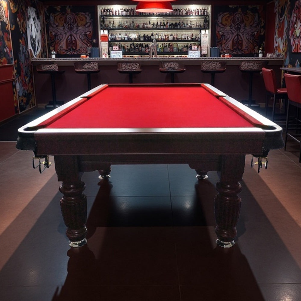 QUESLA 9FT Pool Table 2025 Model - Classic Slate Design Upgraded with Reinforced Legs & Pro Ball Nets - Professional Billiard Table, Solid Timber Walnut Frame