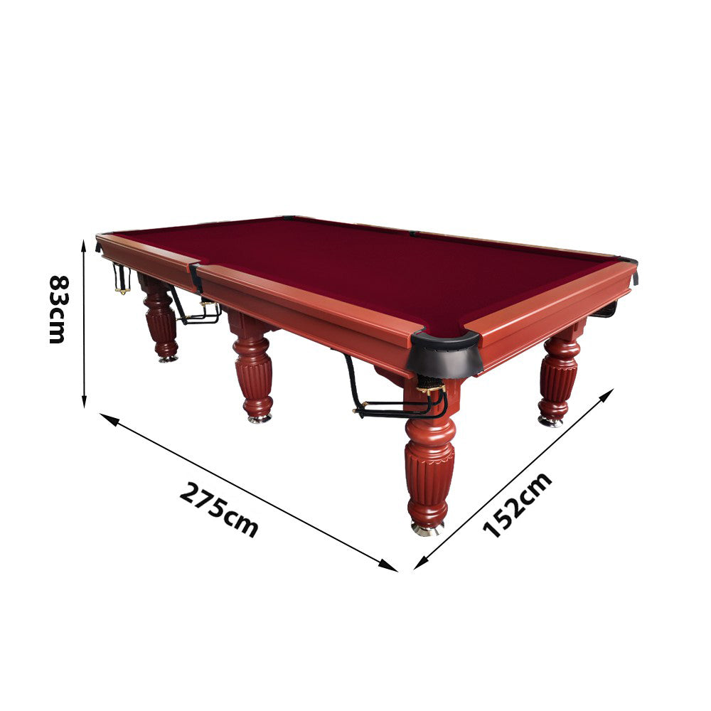 QUESLA 9FT Pool Table 2025 Model - Classic Slate Design Upgraded with Reinforced Legs & Pro Ball Nets - Professional Billiard Table, Solid Timber Walnut Frame