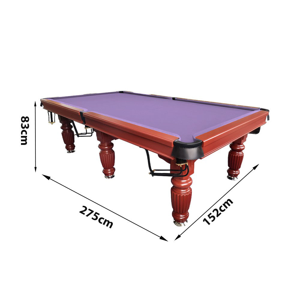 QUESLA 9FT Pool Table 2025 Model - Classic Slate Design Upgraded with Reinforced Legs & Pro Ball Nets - Professional Billiard Table, Solid Timber Walnut Frame