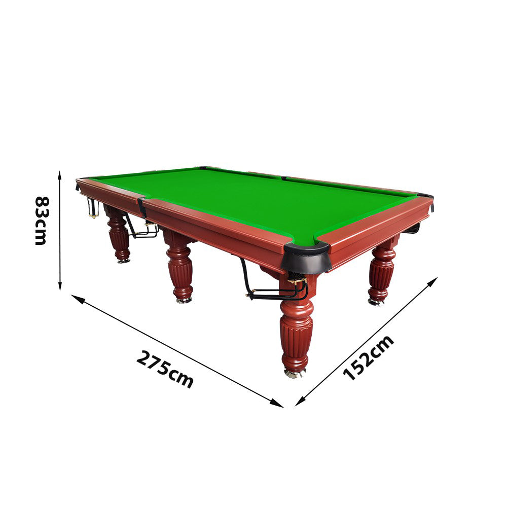 QUESLA 9FT Pool Table 2025 Model - Classic Slate Design Upgraded with Reinforced Legs & Pro Ball Nets - Professional Billiard Table, Solid Timber Walnut Frame