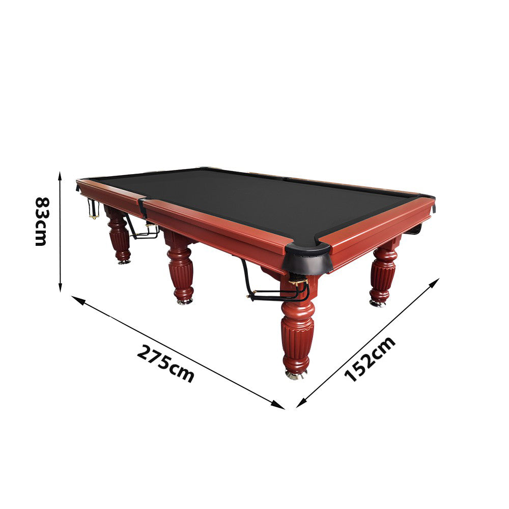QUESLA 9FT Pool Table 2025 Model - Classic Slate Design Upgraded with Reinforced Legs & Pro Ball Nets - Professional Billiard Table, Solid Timber Walnut Frame