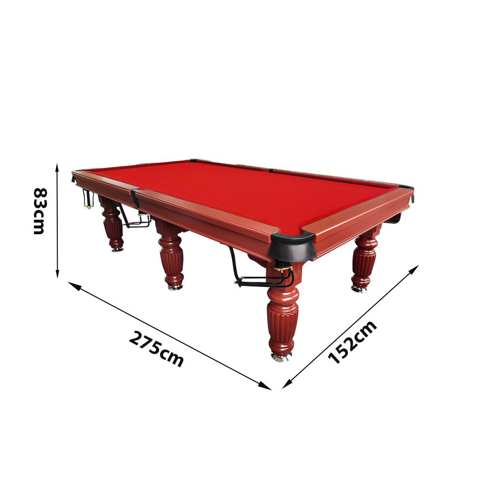 QUESLA 9FT Pool Table 2025 Model - Classic Slate Design Upgraded with Reinforced Legs & Pro Ball Nets - Professional Billiard Table, Solid Timber Walnut Frame