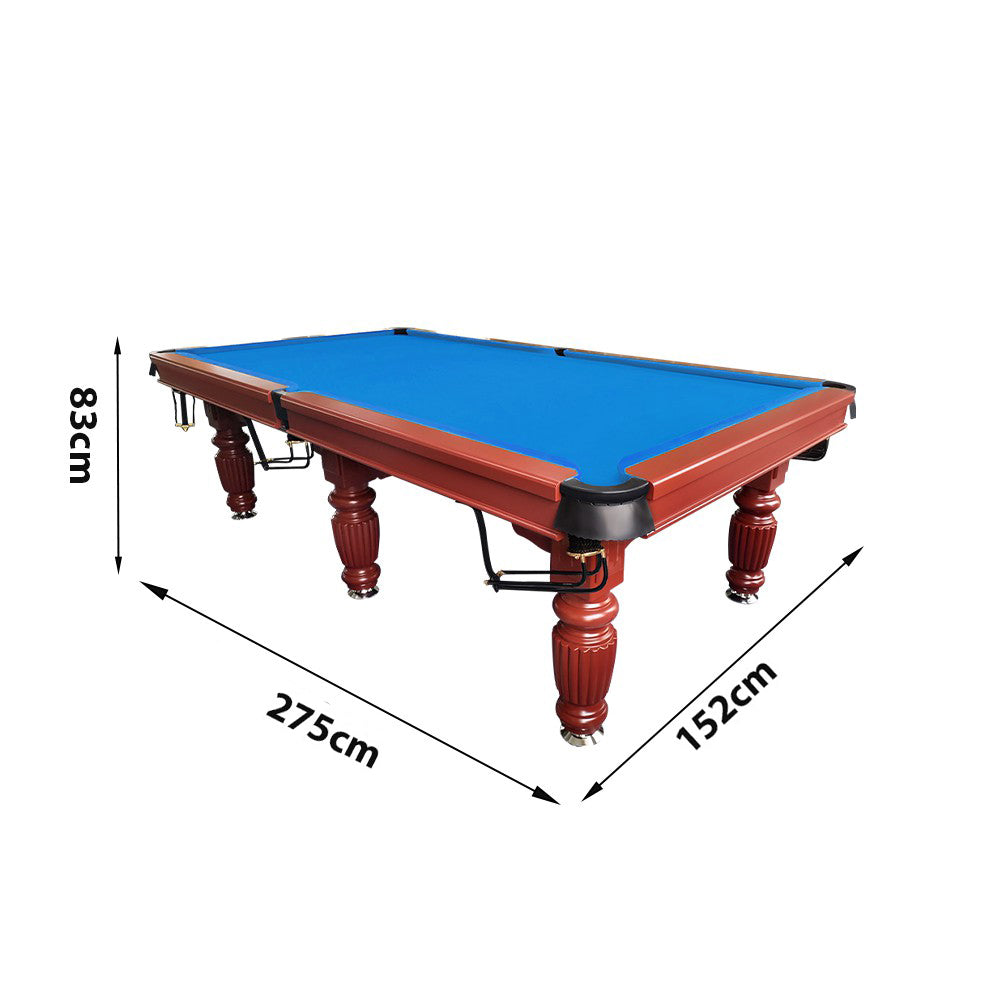 QUESLA 9FT Pool Table 2025 Model - Classic Slate Design Upgraded with Reinforced Legs & Pro Ball Nets - Professional Billiard Table, Solid Timber Walnut Frame