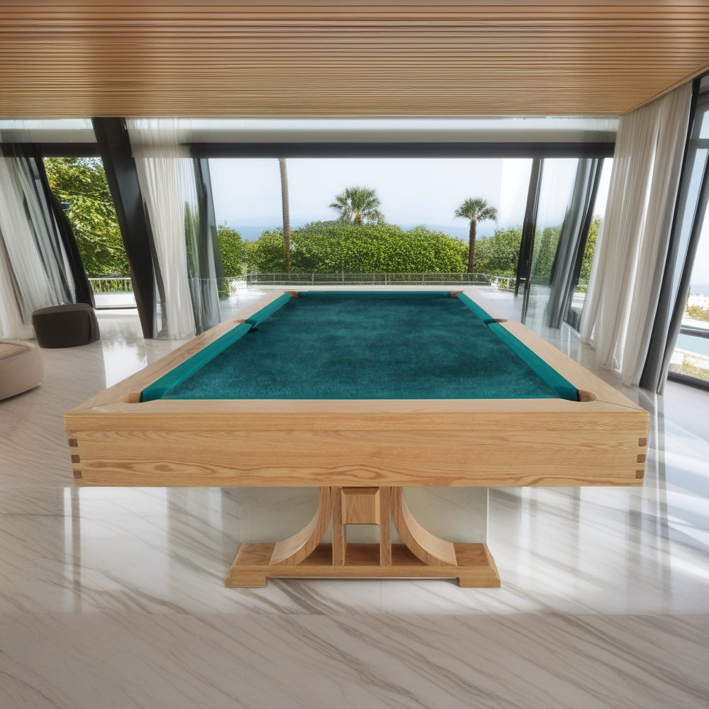 QUESLA WT01 8FT Slate Pool Snooker Table Billiards Table - Orange&Green