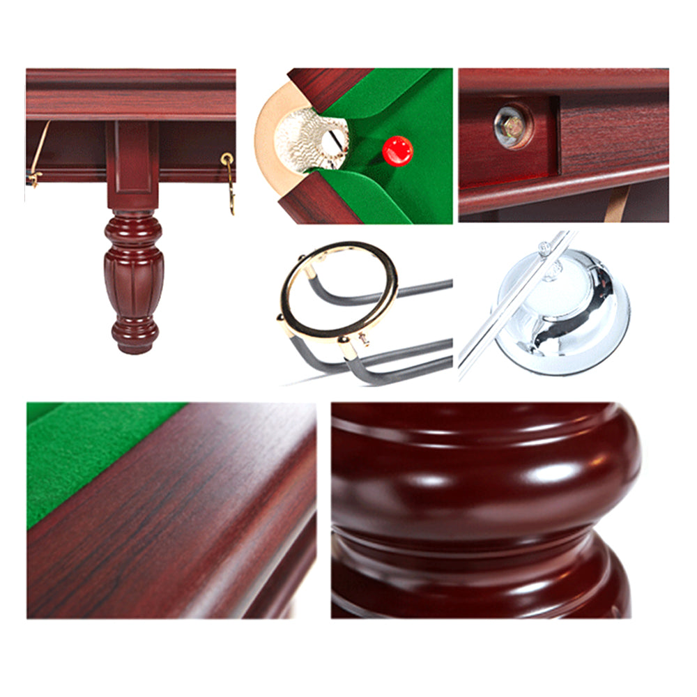XINGPAI XW10710S 10FT Slate British Snooker Table Billiard Table - Mahogany&Green