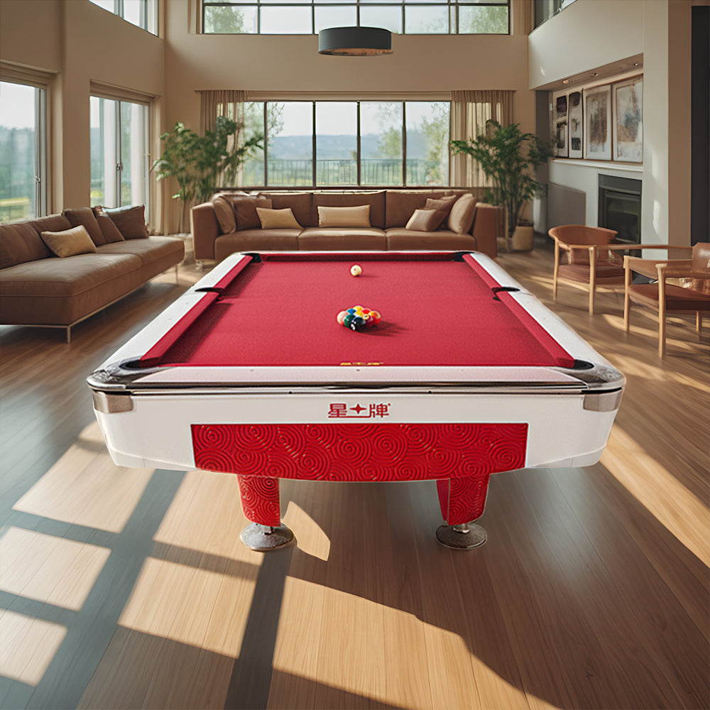 XINGPAI XW130 9FT American Billiard Table  Fancy Nine Ball Table Xiangyun Carving Billiard Case