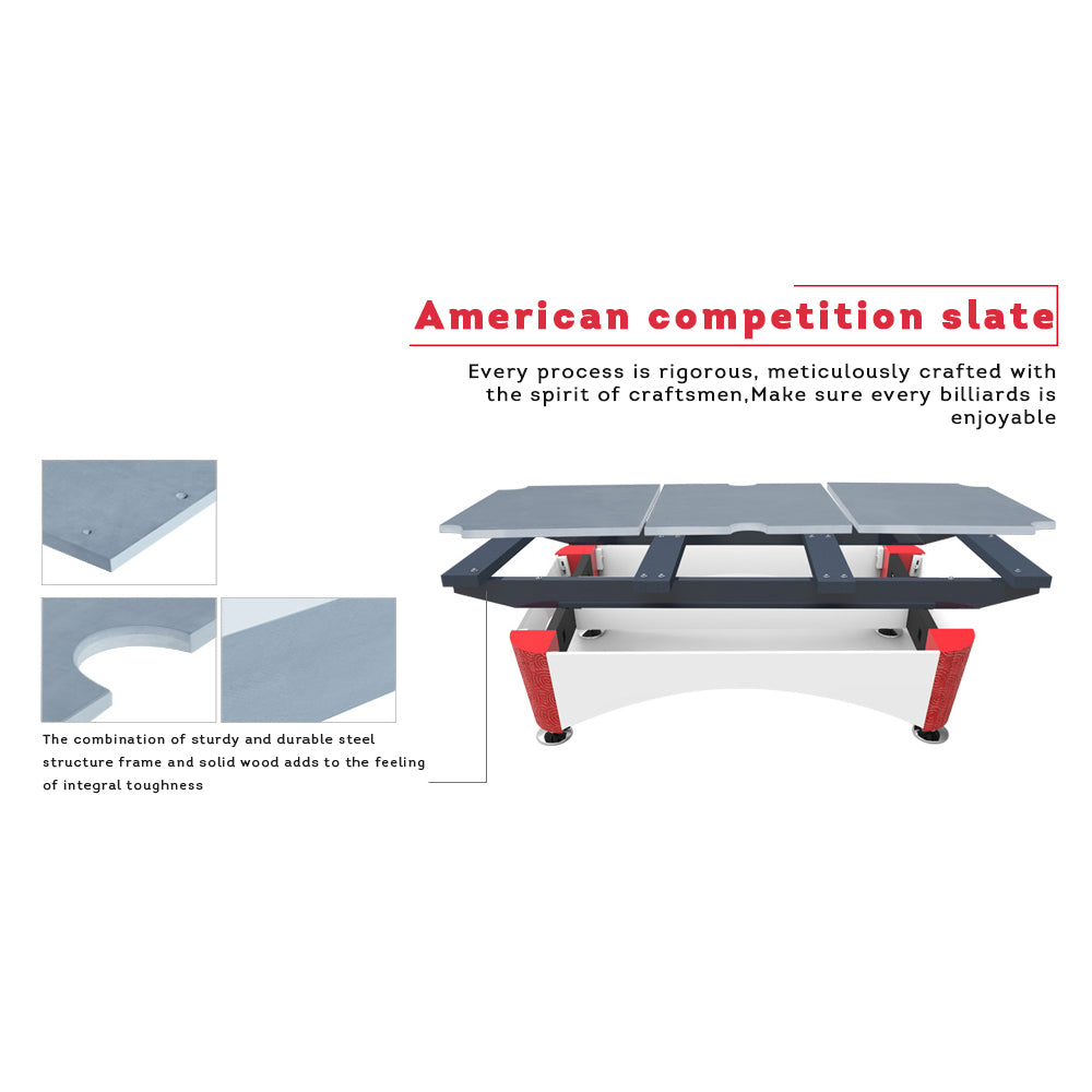 XINGPAI XW130 9FT American Billiard Table  Fancy Nine Ball Table Xiangyun Carving Billiard Case