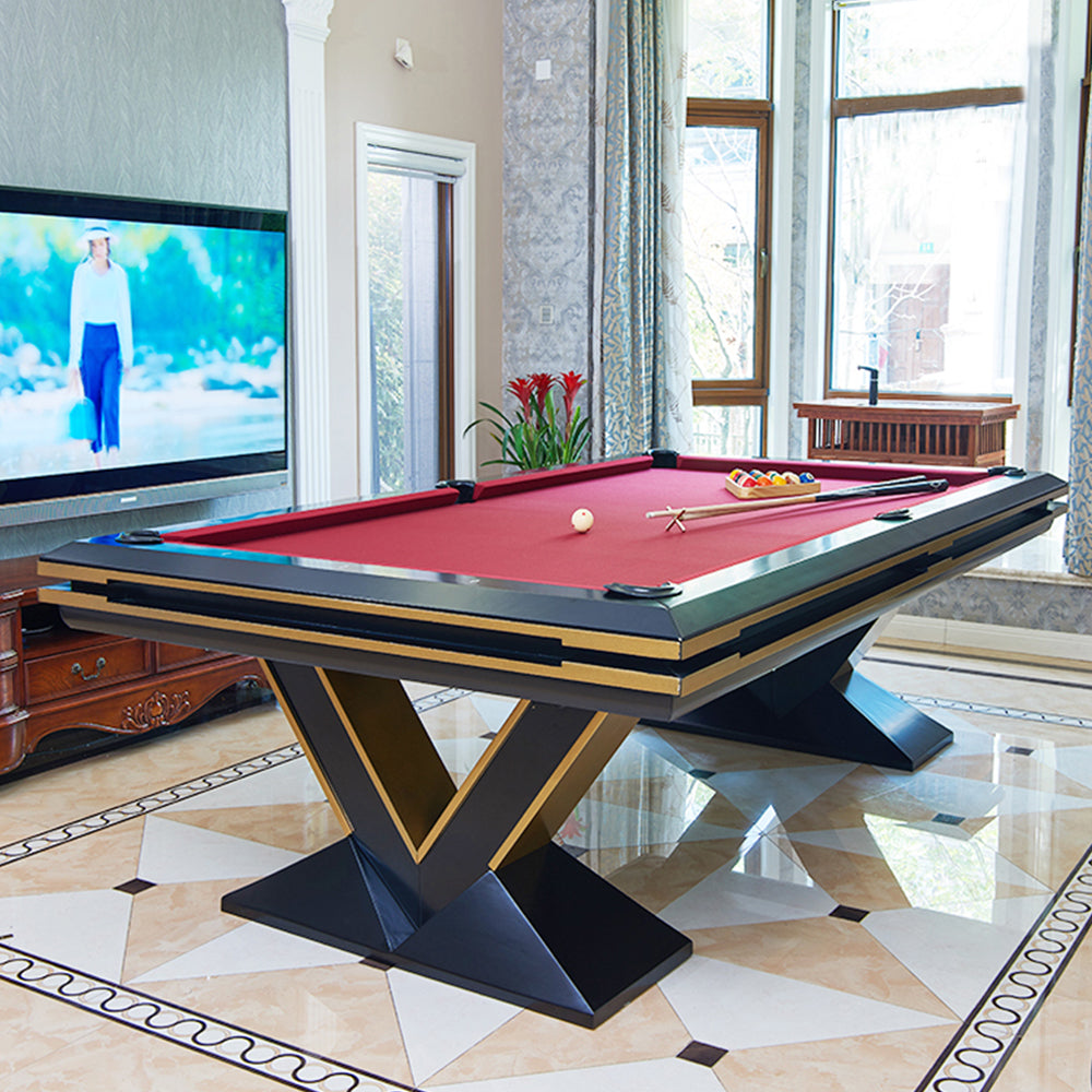 XINGPAI XW7V 7FT Slate Pool Billiard Table Soild Wood - Black&Red