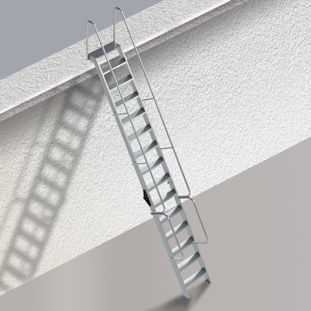 GROVIA 7/ 9/ 12/15-step Aluminum Alloy Ladder Household Stairs - Silver