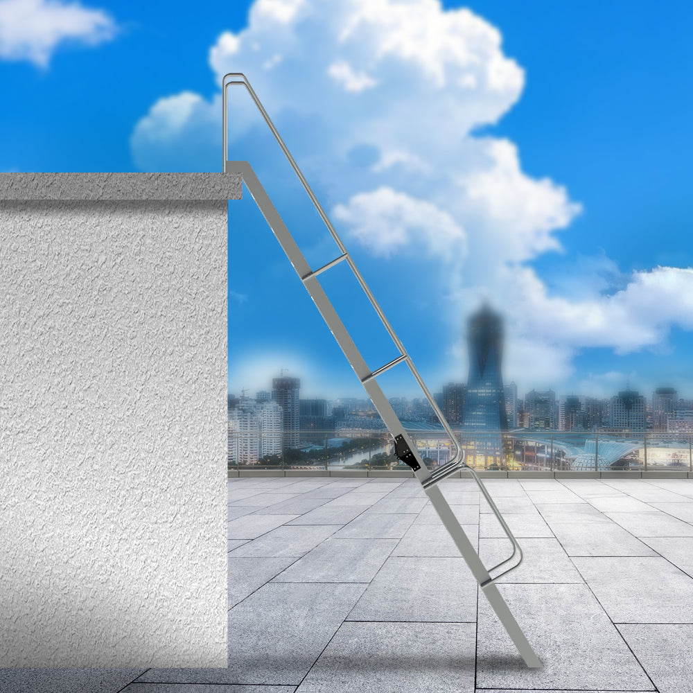 GROVIA 7/ 9/ 12/15-step Aluminum Alloy Ladder Household Stairs - Silver