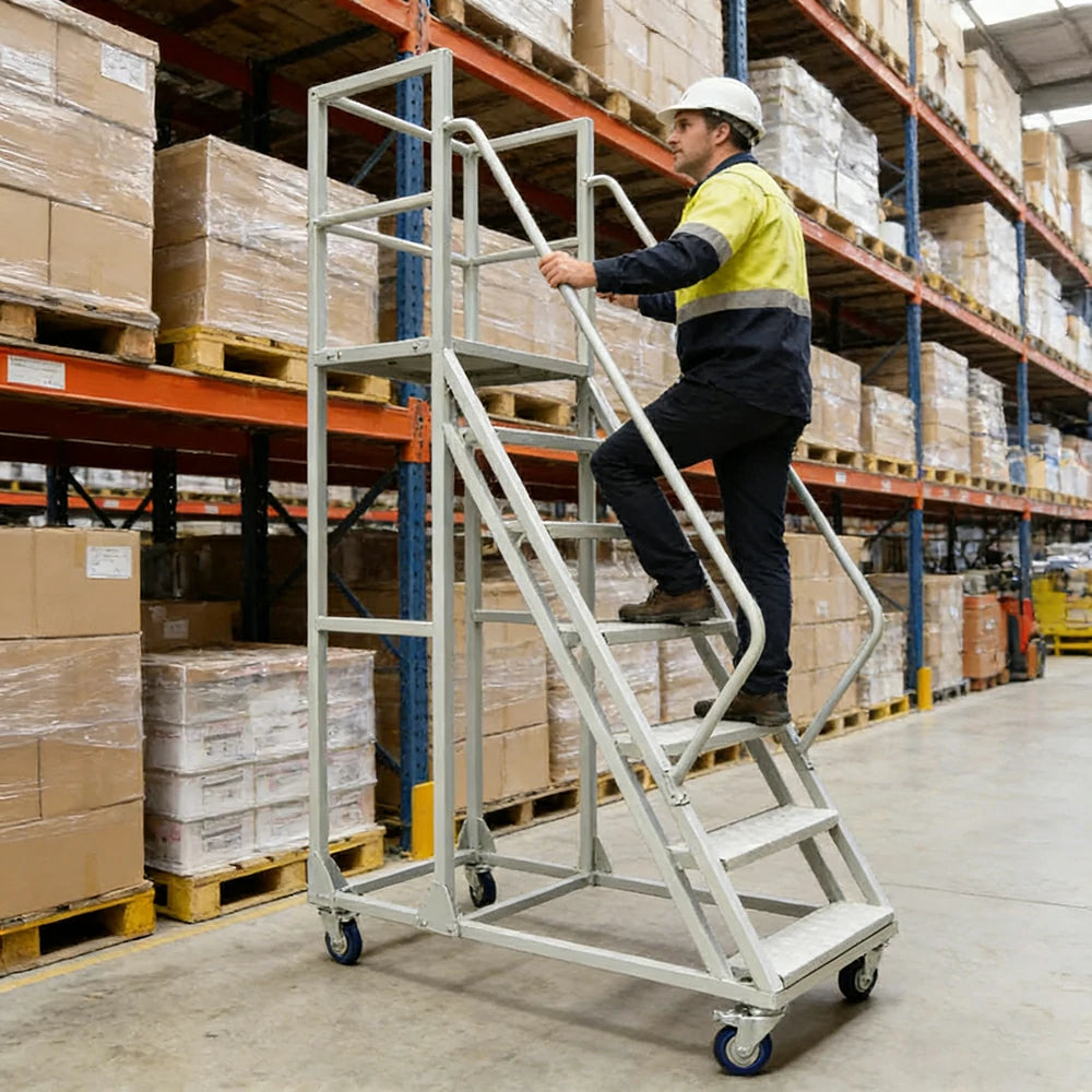 GROVIA 220cm(H) 6-step Steel Freight ladder Warehouse Staircase