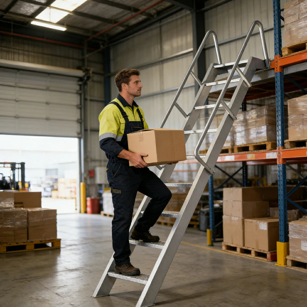 GROVIA 7/ 9/ 12/15-step Aluminum Alloy Ladder Household Stairs - Silver