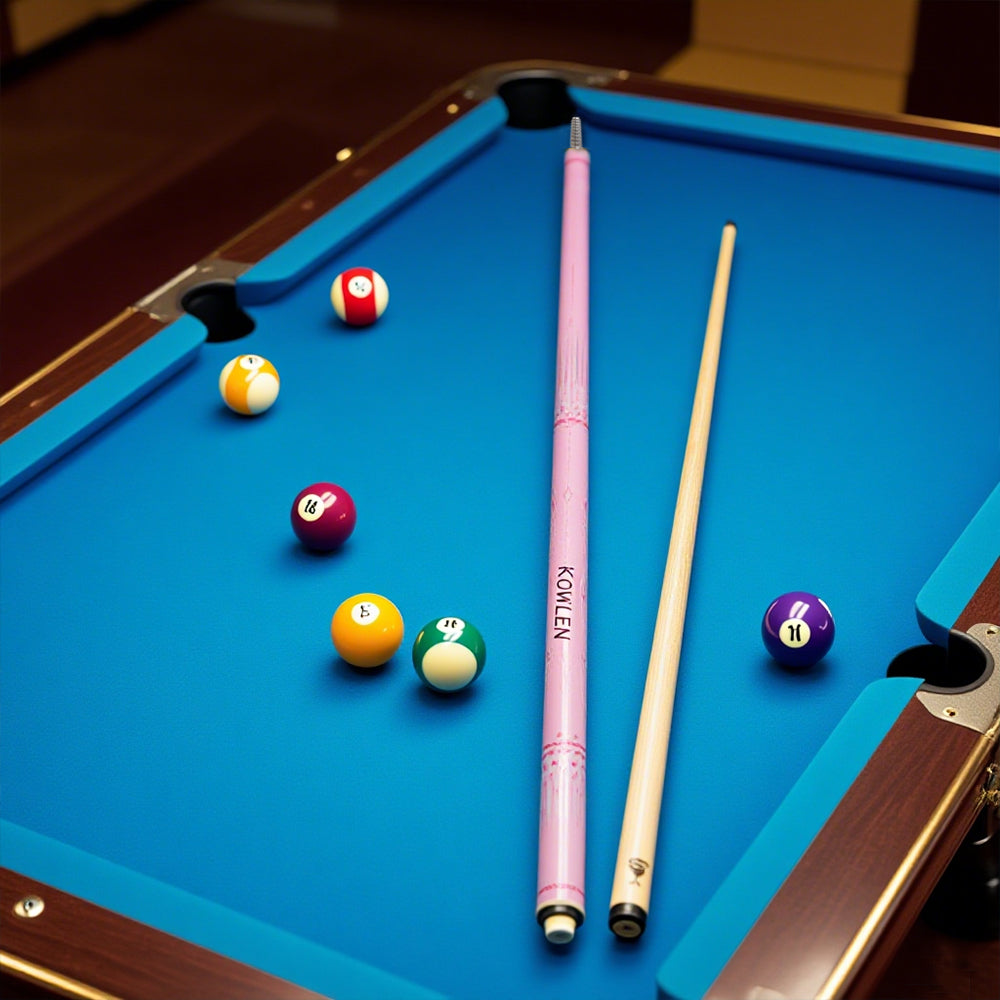 KONLLEN 147cm Length Pink Professional Billiards 1/2 Black 8 Nine Strong Head Billiards Accessories