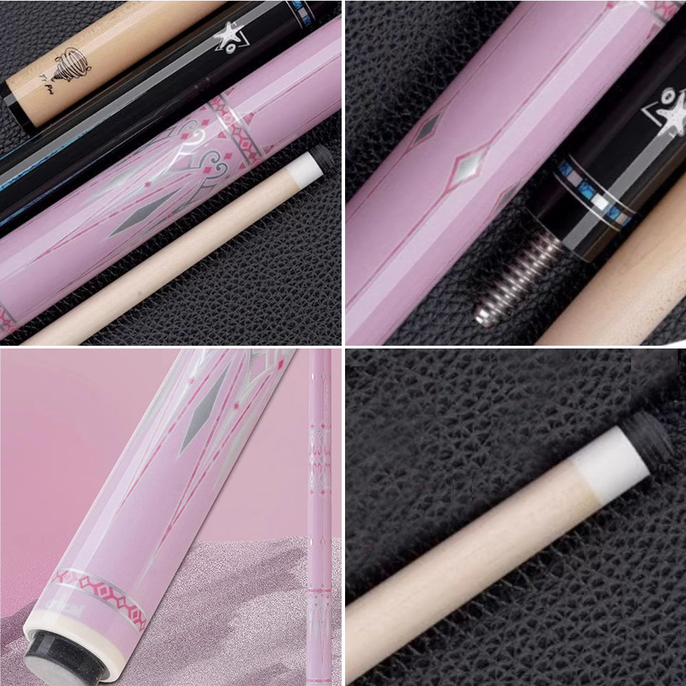 KONLLEN 147cm Length Pink Professional Billiards 1/2 Black 8 Nine Strong Head Billiards Accessories
