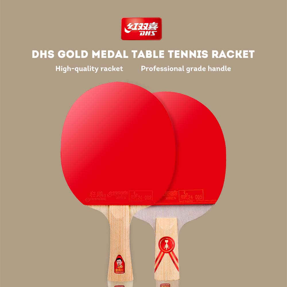 DHS Ping Pong Racket Paddle/ Gold Medal Table Tennis Racket-LongMa